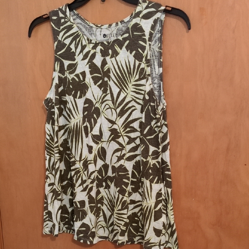 Sleeveless Tropical Print Top